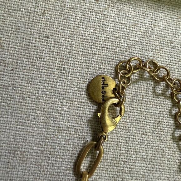 Stella & Dot Gold Necklace with Green Accents - Picture 2 of 2